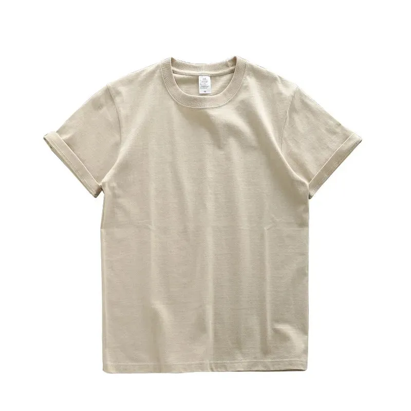 Dukeen Oversized Summer T Shirts for Men-280gsm Cotton Plain Short Sleeve Top