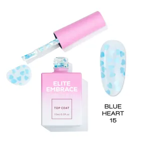 ELITE EMBRACE Professional Top Coat 15 Blue Heart 15ml ETBH1515