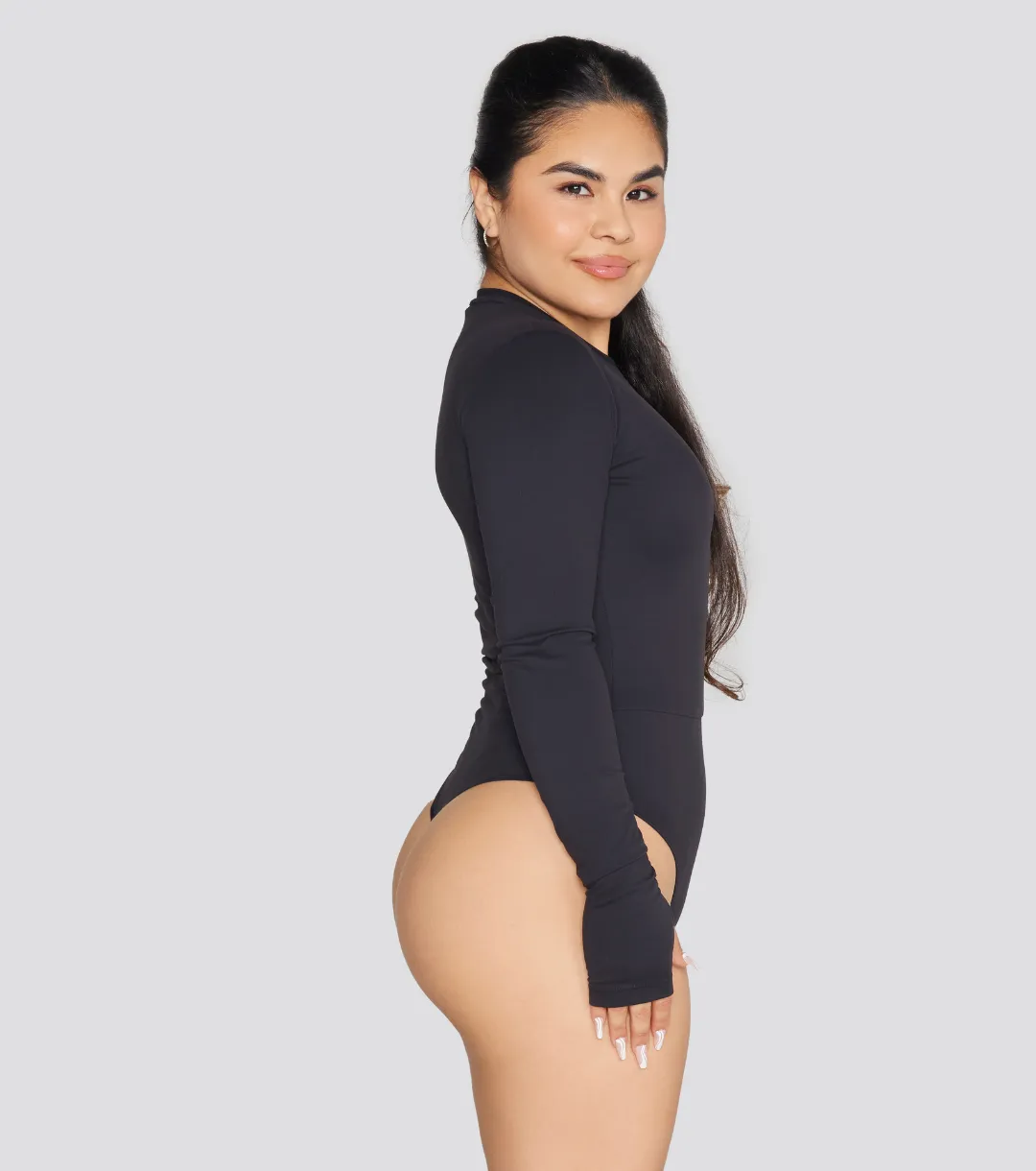 EXPOSED REVERSIBLE LONG SLEEVE BODYSUIT