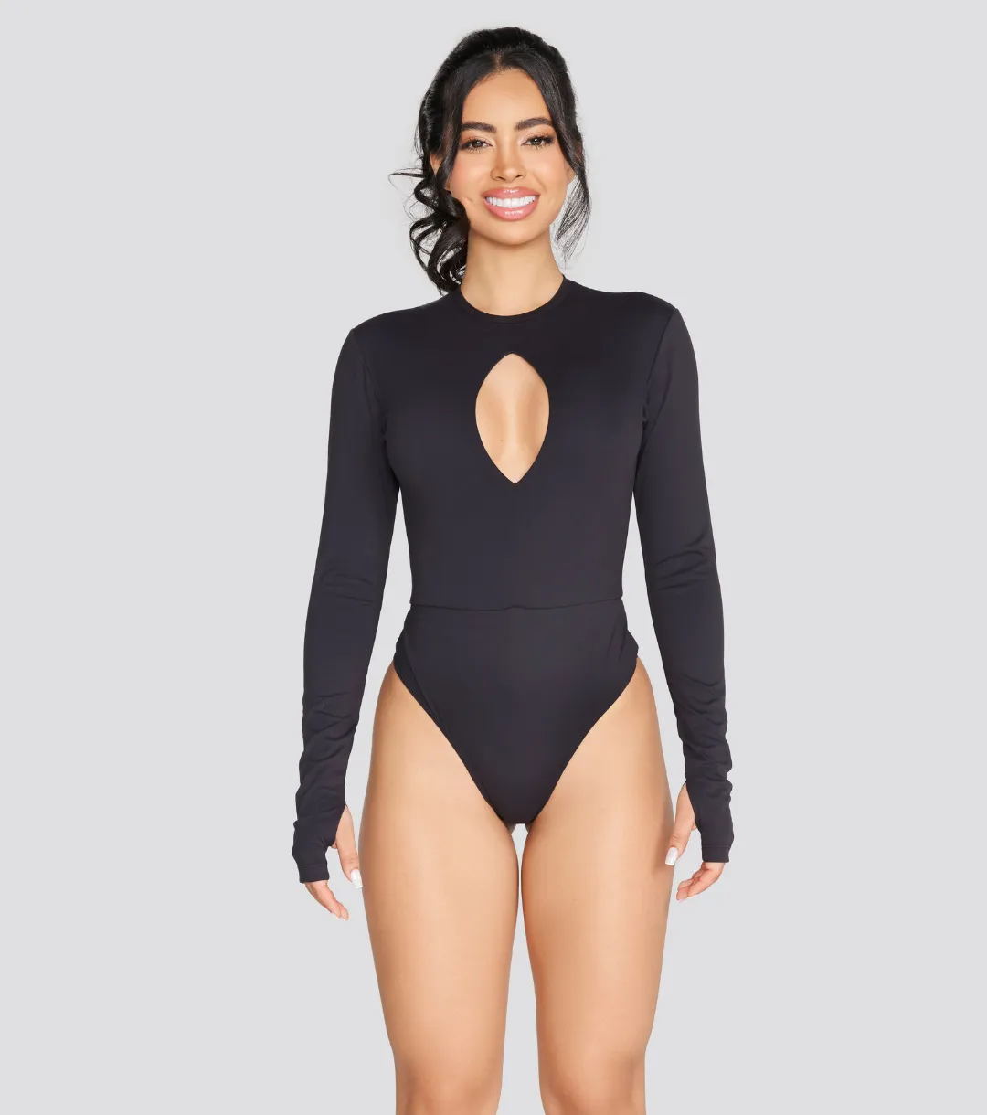 EXPOSED REVERSIBLE LONG SLEEVE BODYSUIT