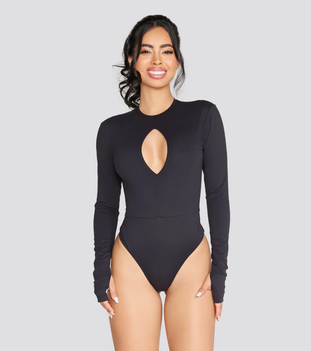 EXPOSED REVERSIBLE LONG SLEEVE BODYSUIT