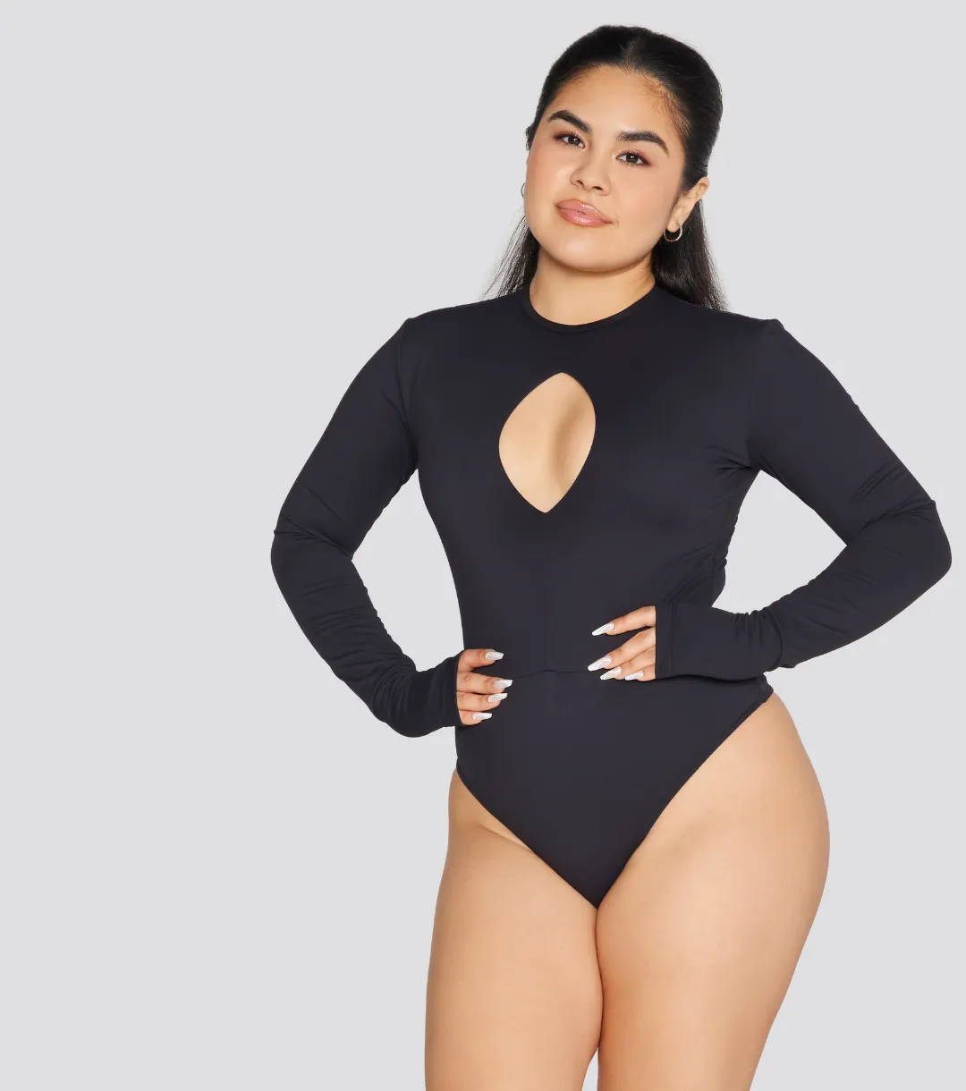 EXPOSED REVERSIBLE LONG SLEEVE BODYSUIT