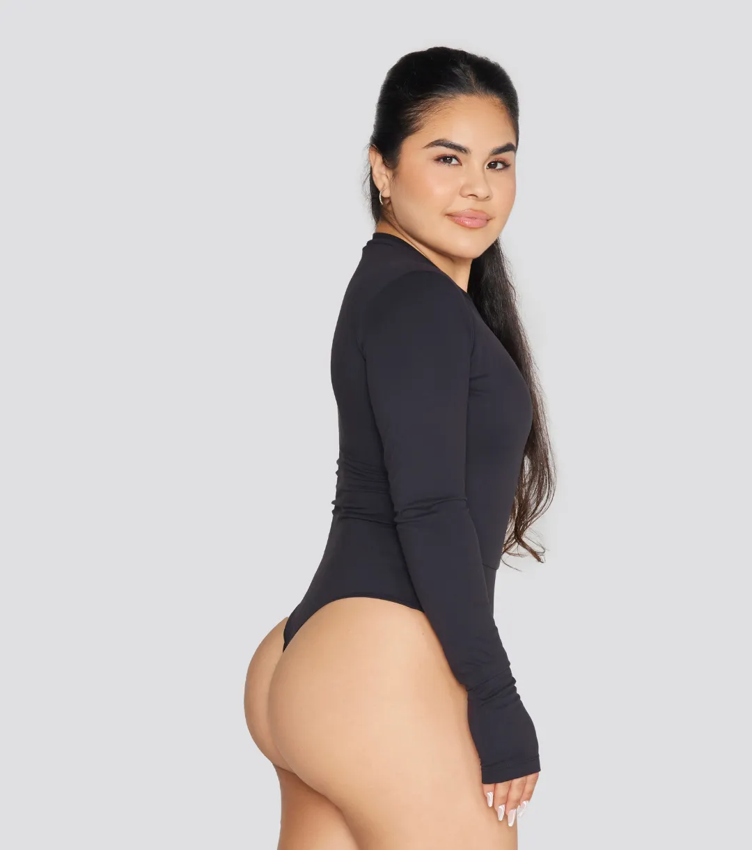 EXPOSED REVERSIBLE LONG SLEEVE BODYSUIT