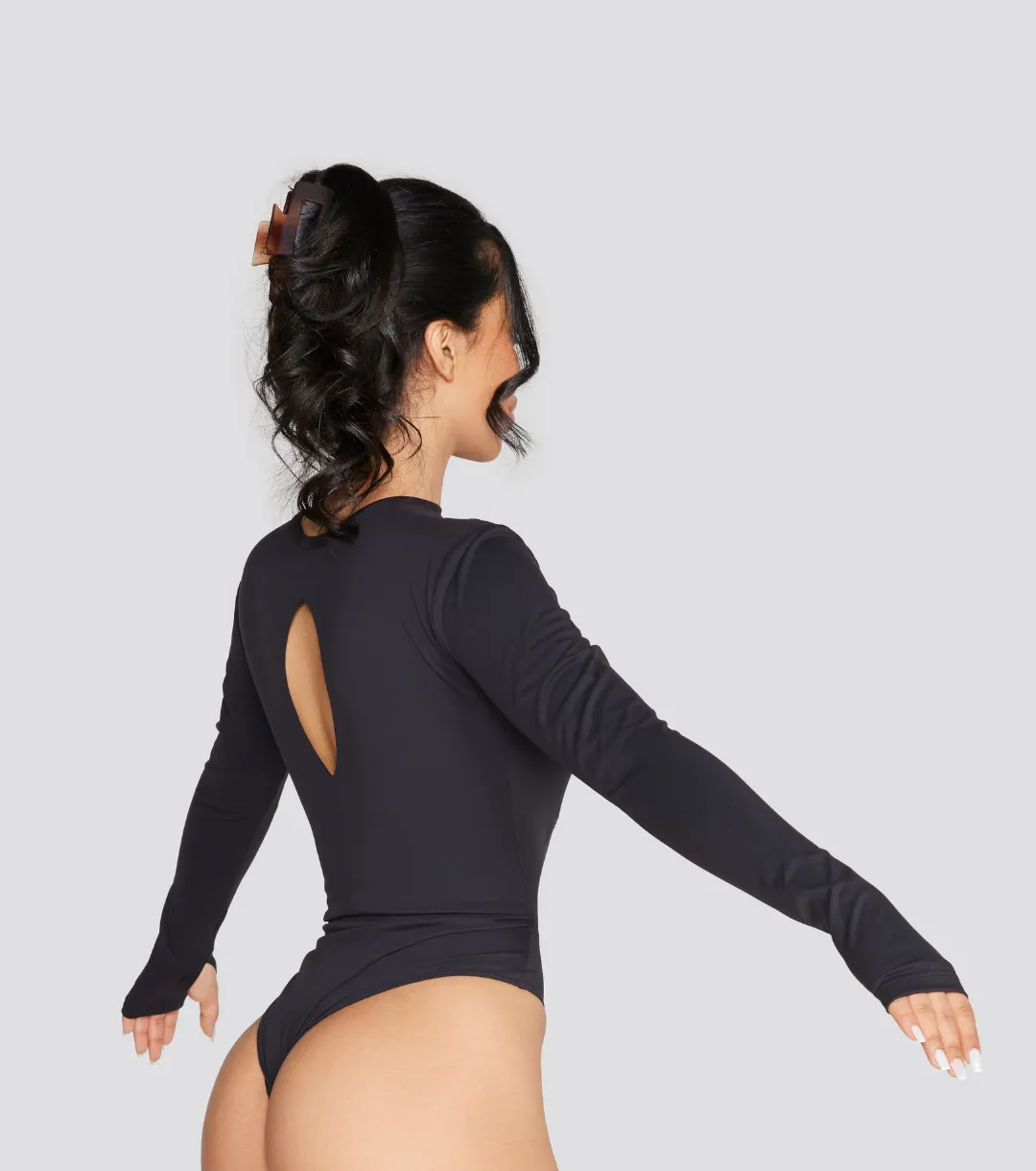 EXPOSED REVERSIBLE LONG SLEEVE BODYSUIT