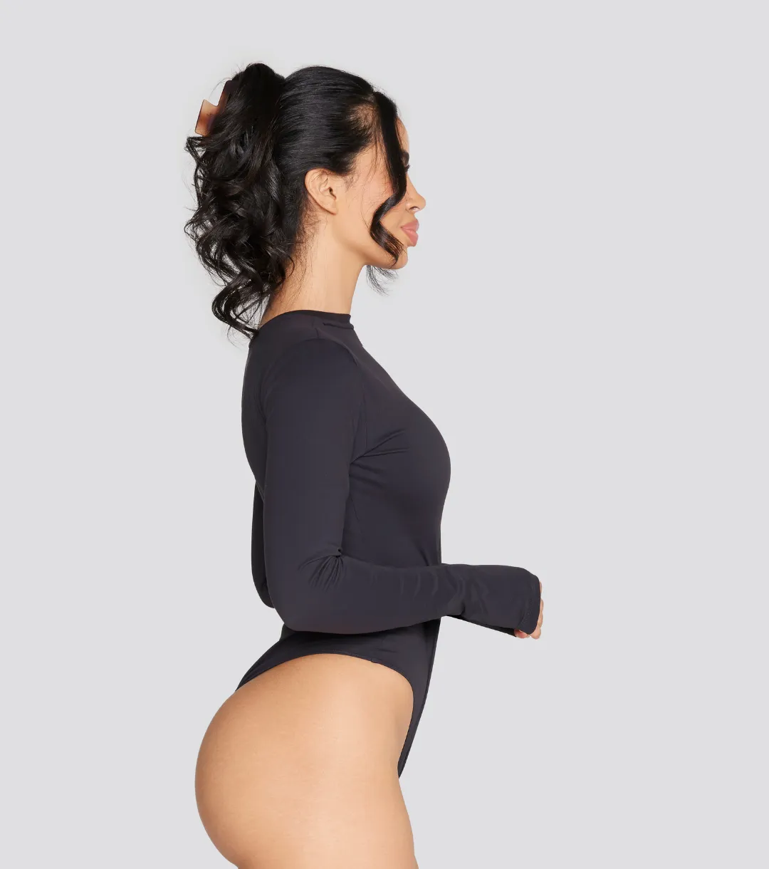 EXPOSED REVERSIBLE LONG SLEEVE BODYSUIT