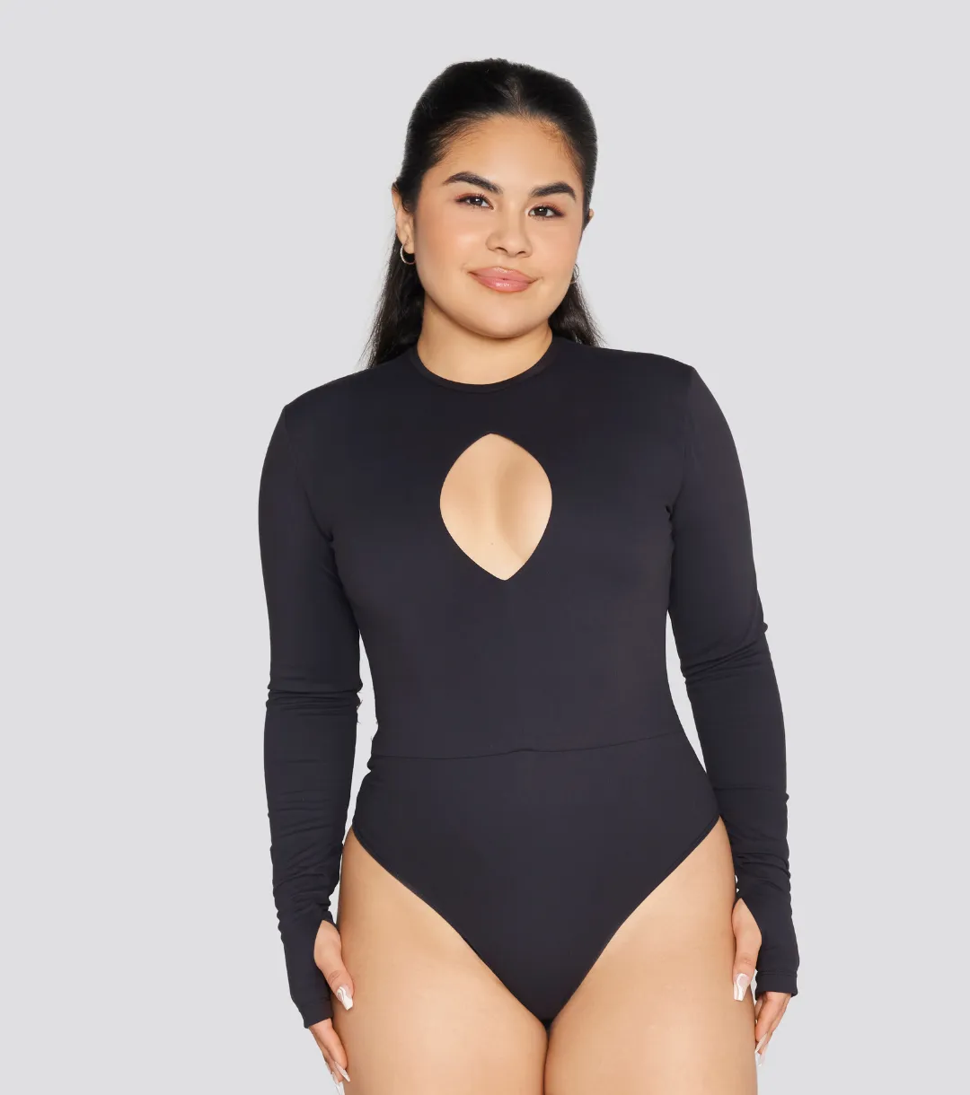 EXPOSED REVERSIBLE LONG SLEEVE BODYSUIT