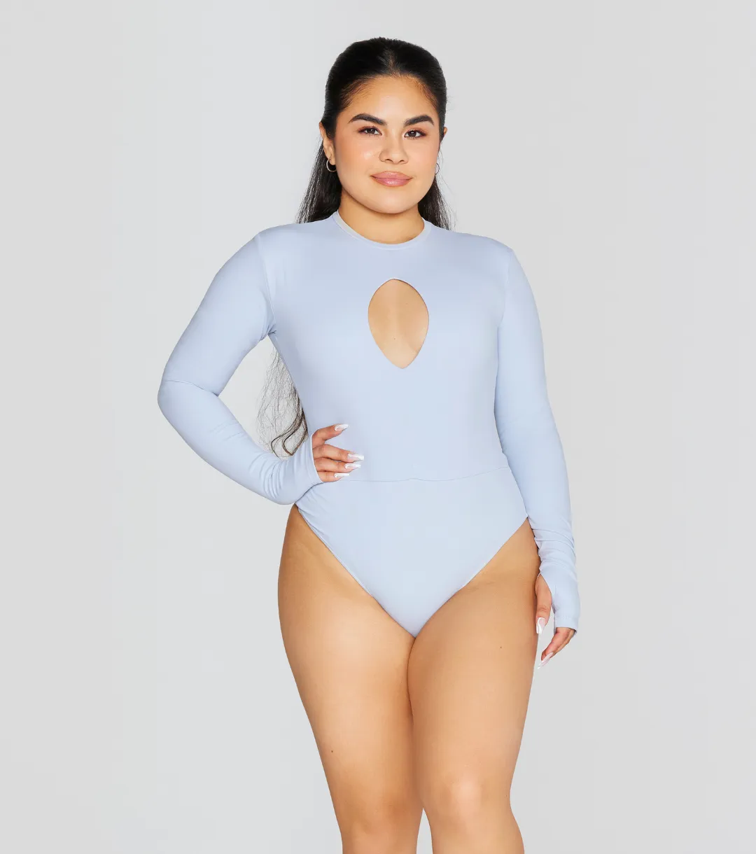 EXPOSED REVERSIBLE LONG SLEEVE BODYSUIT