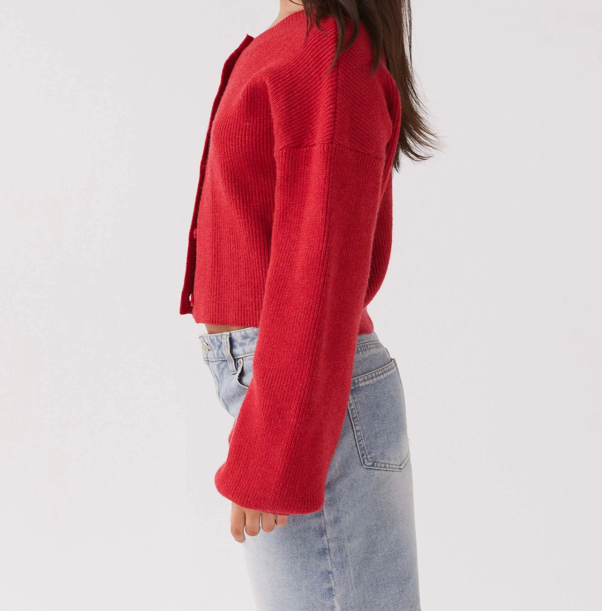 Fall and winter casual round neck knit cardigan