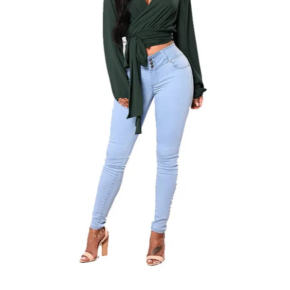 Fashion Slim Jeans Pants Casual Solid Color Wholesale Denim Pants
