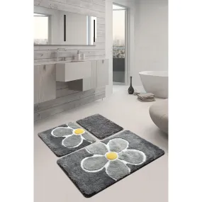 Flower - Grey  Bath Mat