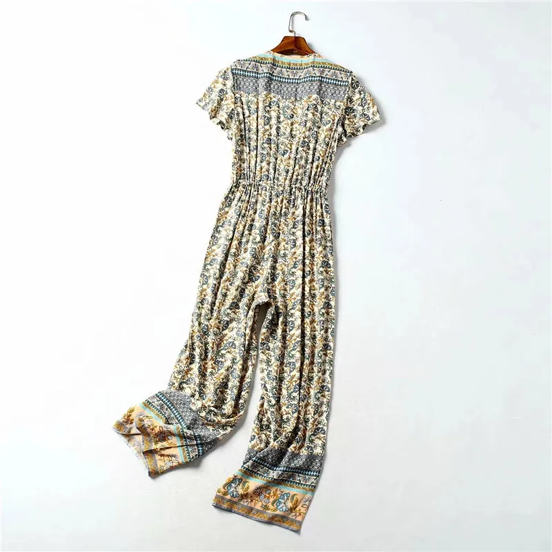 Foxy Floral Print Bohemian Jumpsuit