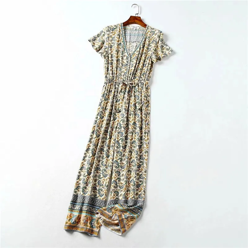 Foxy Floral Print Bohemian Jumpsuit