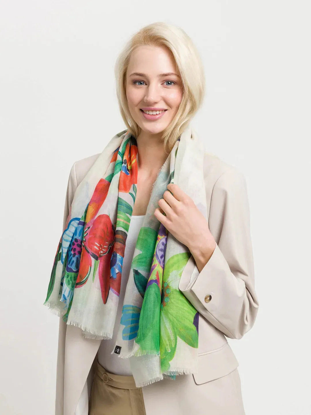 Fraas Sustainability Edition - Scarf With Flower Design