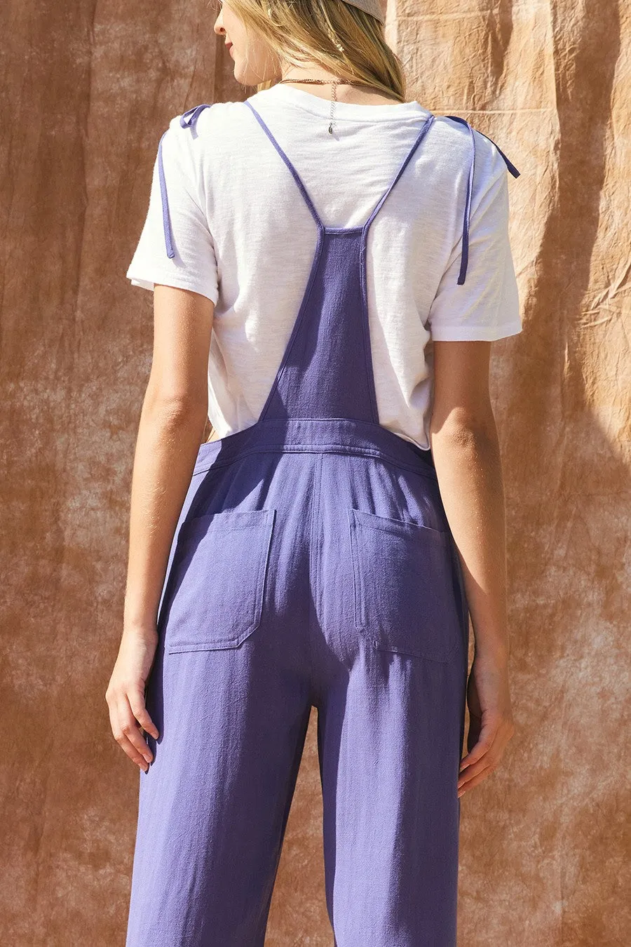 Frankie Linen Overalls in Denim