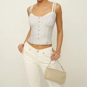 French Vintage Stripe Two Piece Double Layer Top