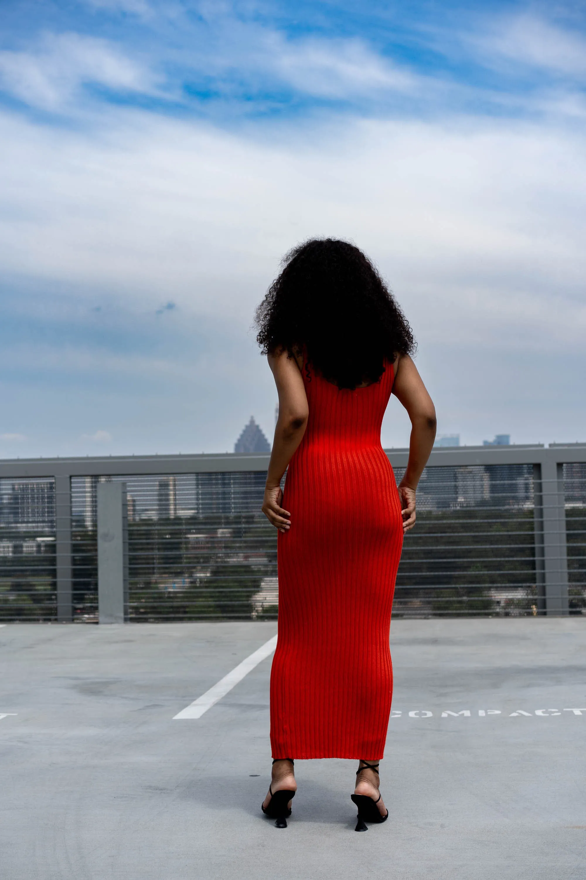 Front Cut Out Ribbed Knit Dress