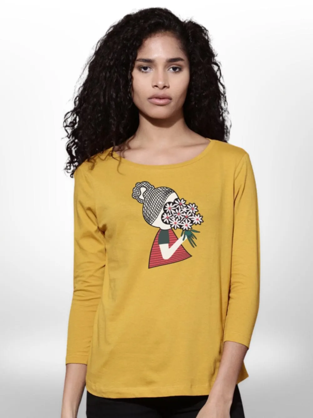 Girls Printed T-shirt 4 Quarter Sleeve