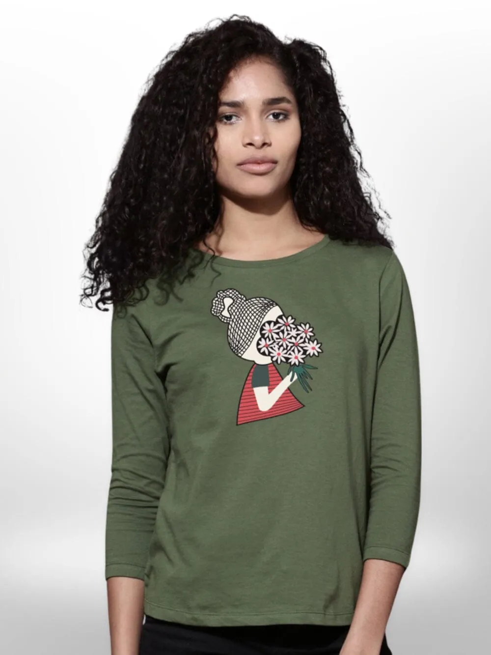 Girls Printed T-shirt 4 Quarter Sleeve