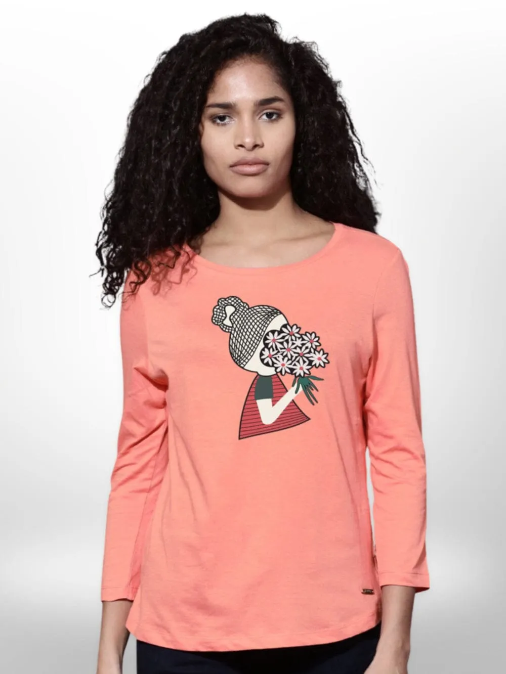 Girls Printed T-shirt 4 Quarter Sleeve