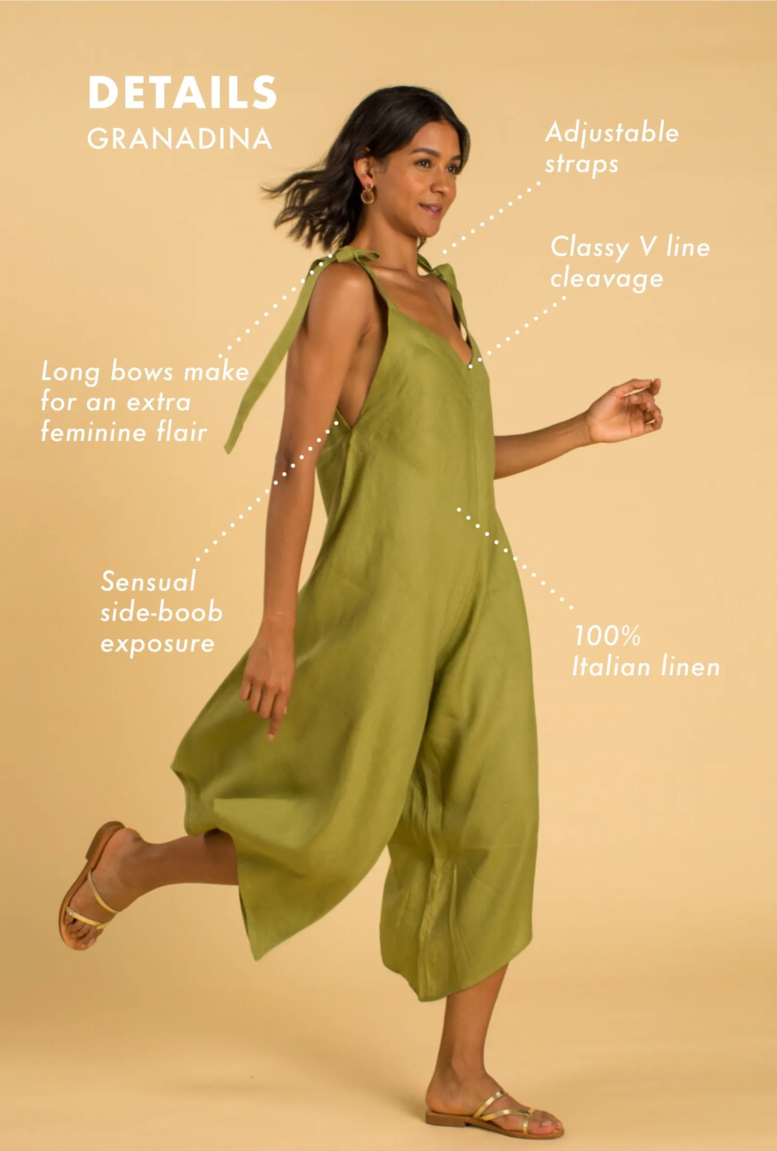 GRANADINA Linen Jumper - Pistachio