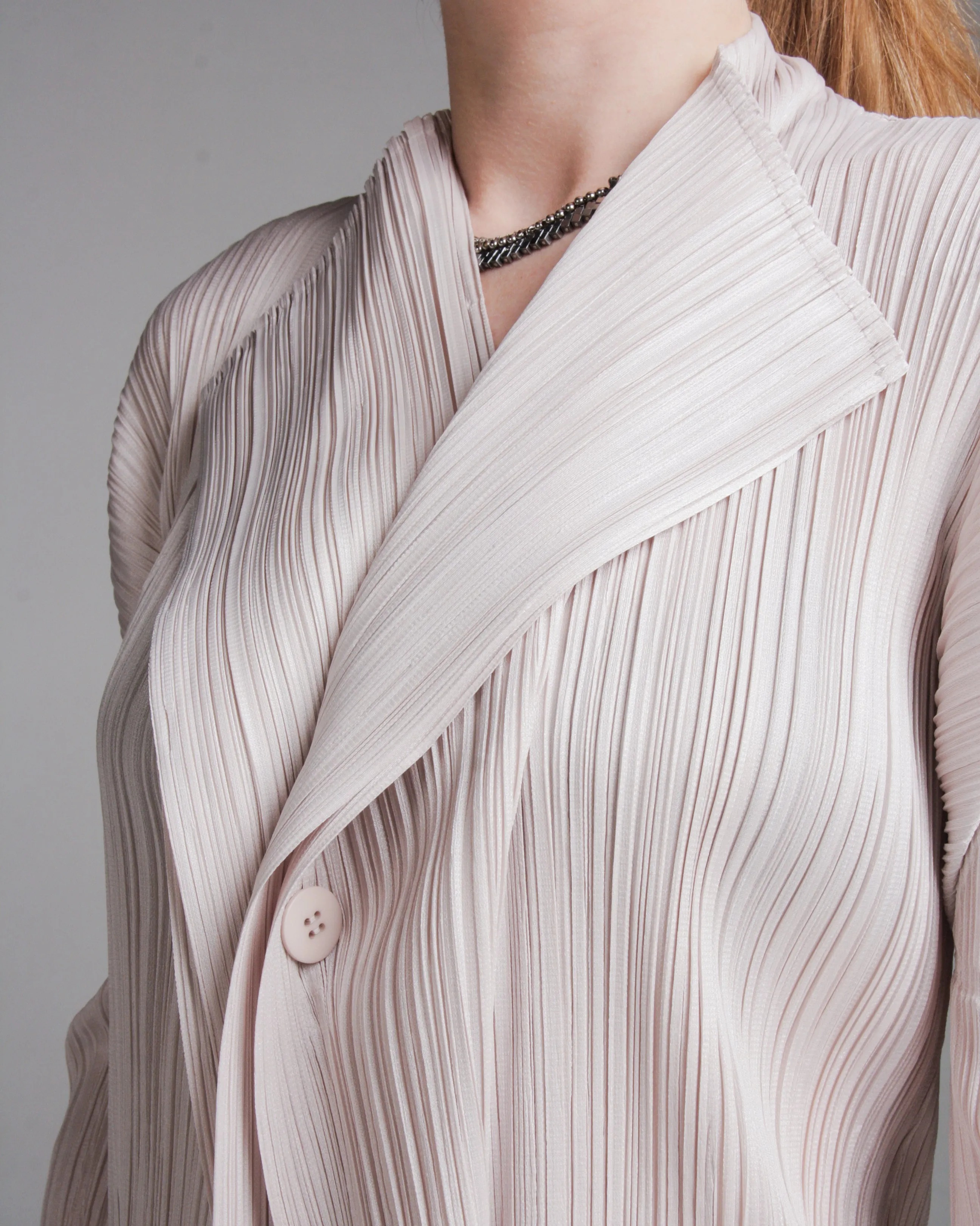 Greige Pleat Cardigan