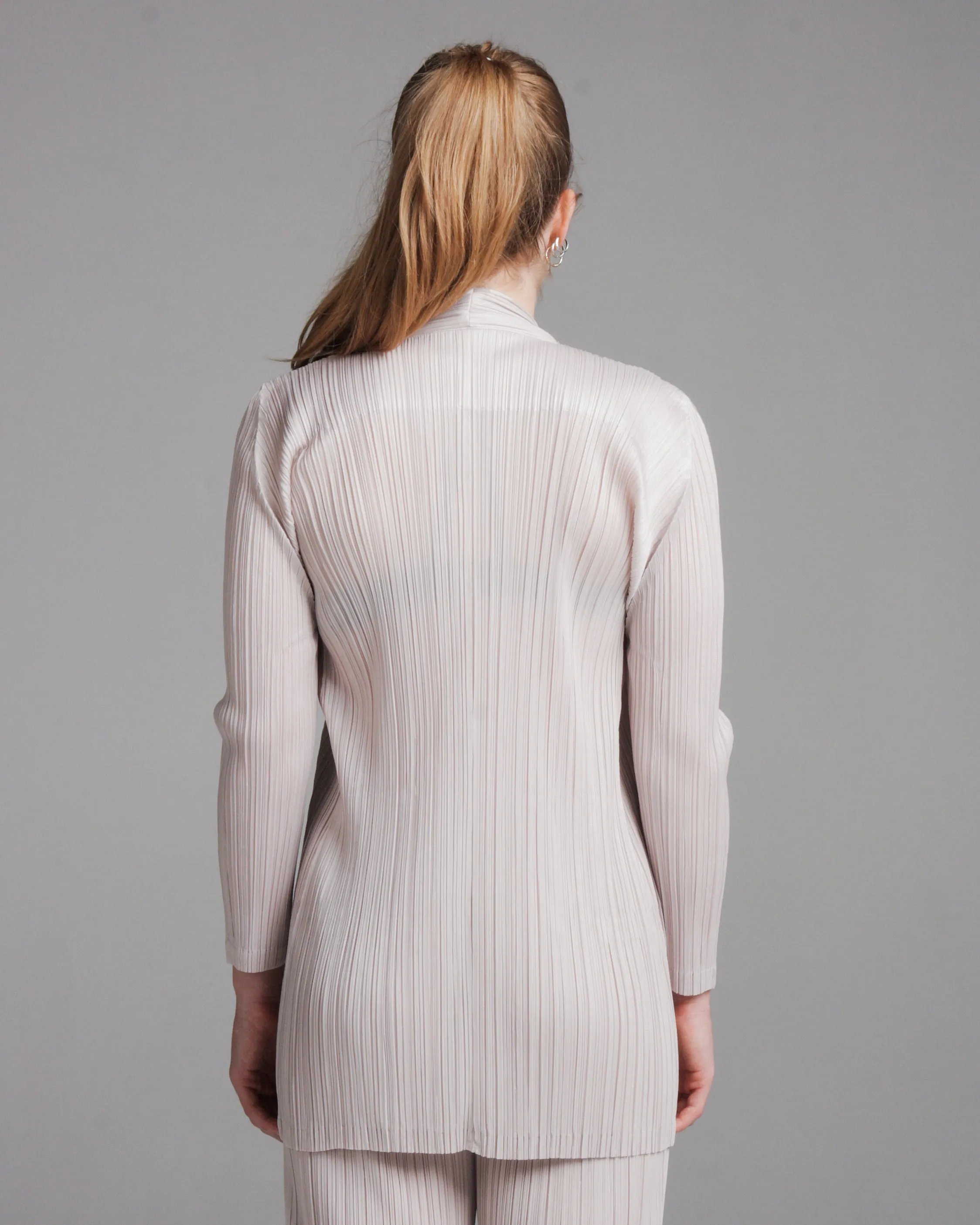 Greige Pleat Cardigan