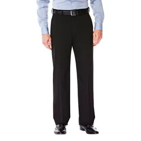 Haggar Mens Classic fit Dress Pants 34 / 30 Black Solid