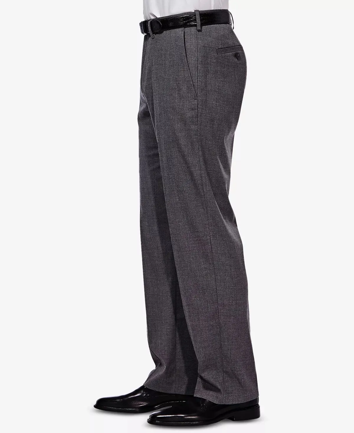 Haggar Mens Classic Fit Dress Pants 38 / 29 Charcoal Grey Stretch