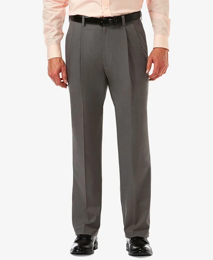 Haggar Men's Cool 18 Pro Dress Pants - Heather Grey 40 x 32