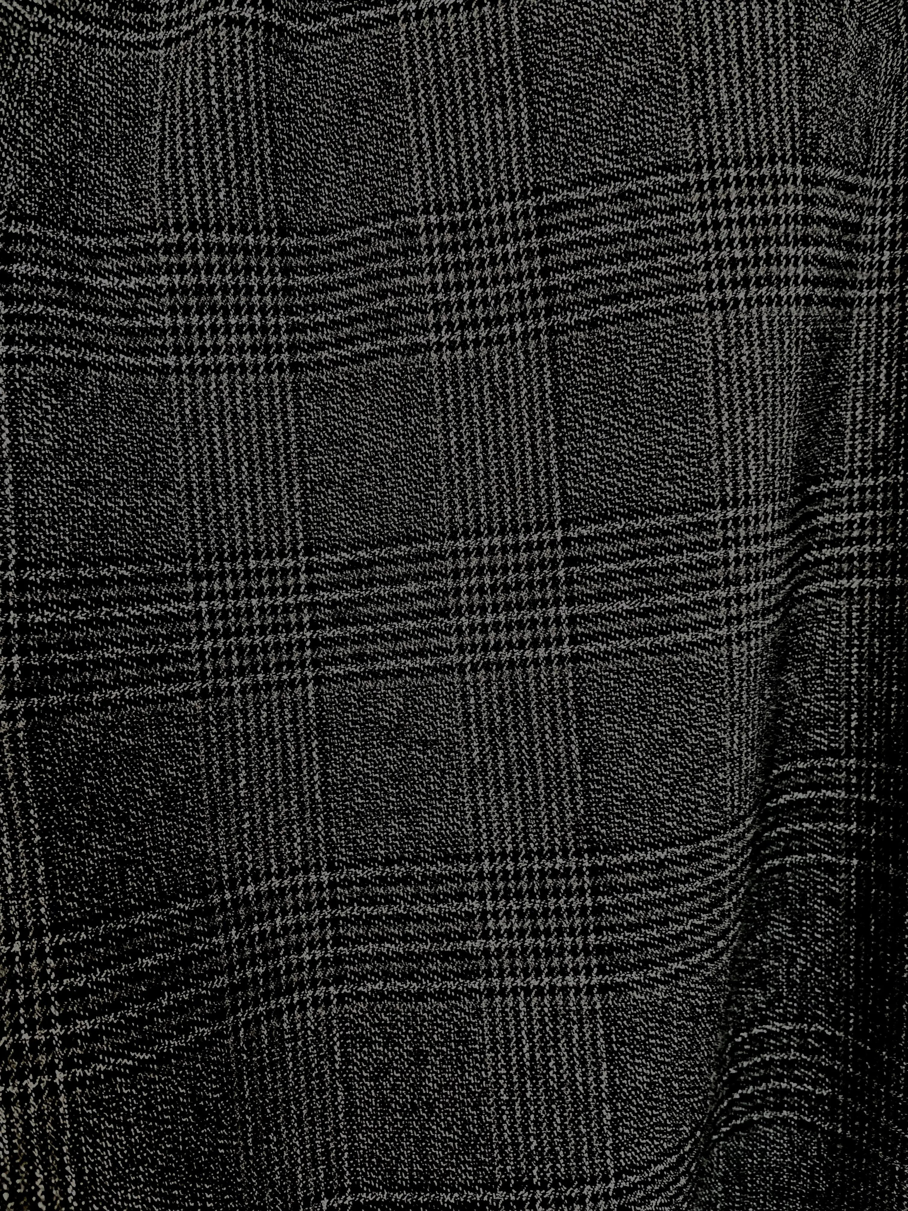 HALOGEN Women's charcoal glen plaid pleated wide leg dress pants, 6