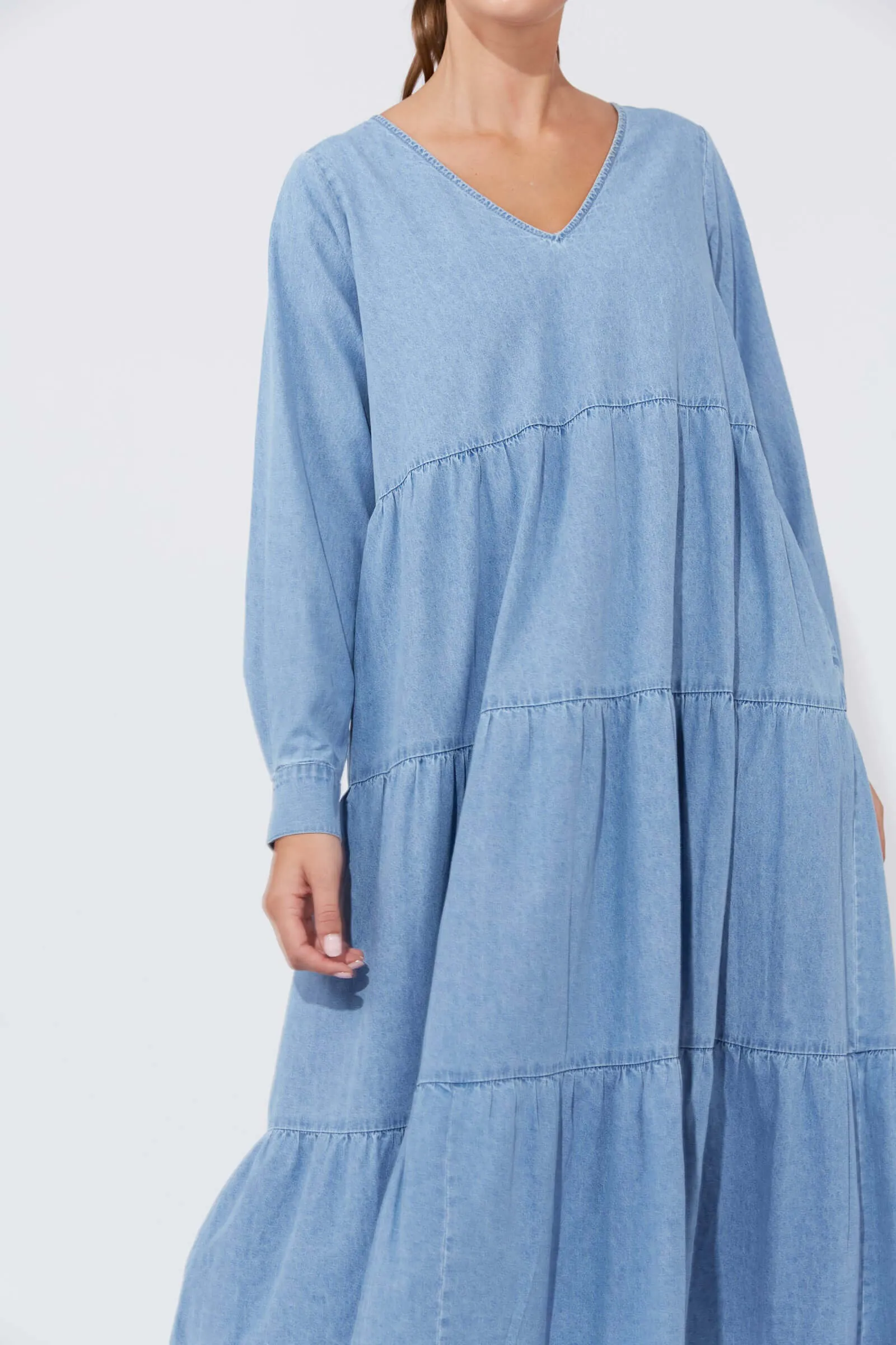 Haven Austin Denim Maxi in Blue Denim