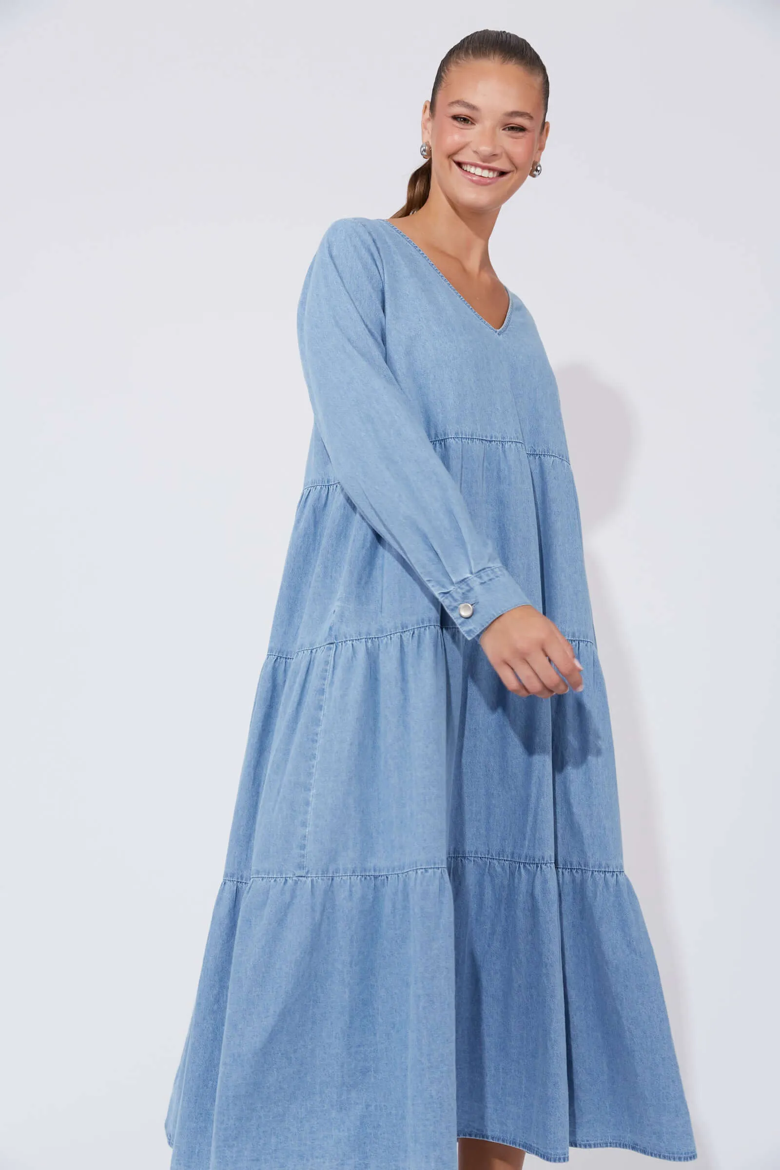 Haven Austin Denim Maxi in Blue Denim
