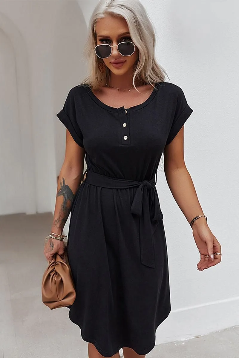 HENLEY NECK DRESS