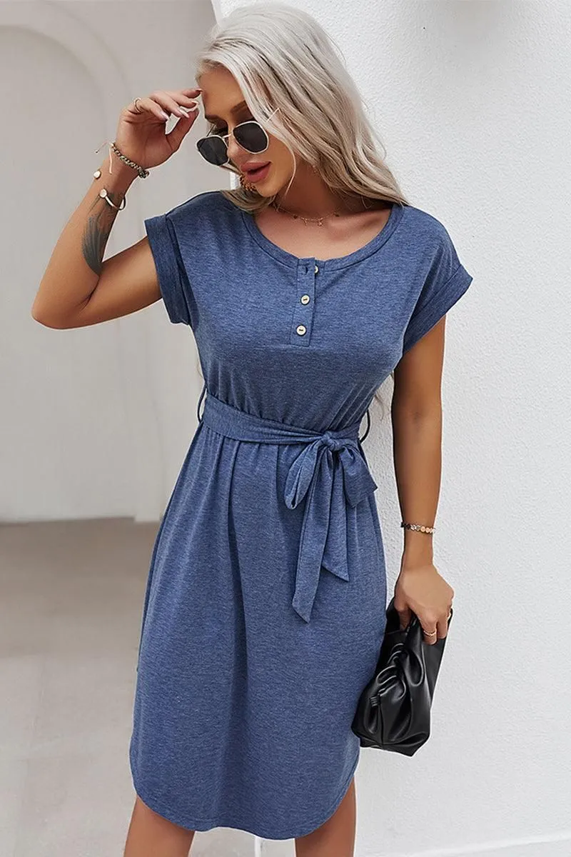 HENLEY NECK DRESS