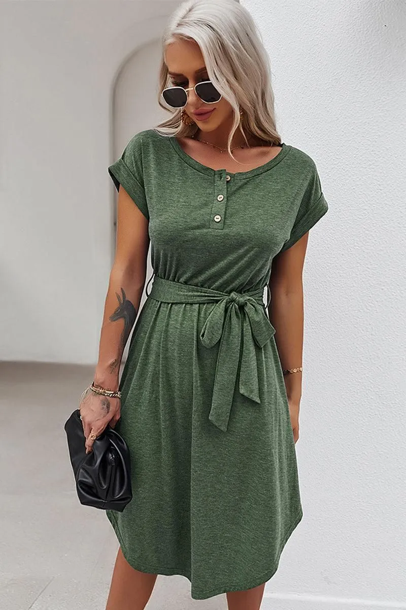 HENLEY NECK DRESS