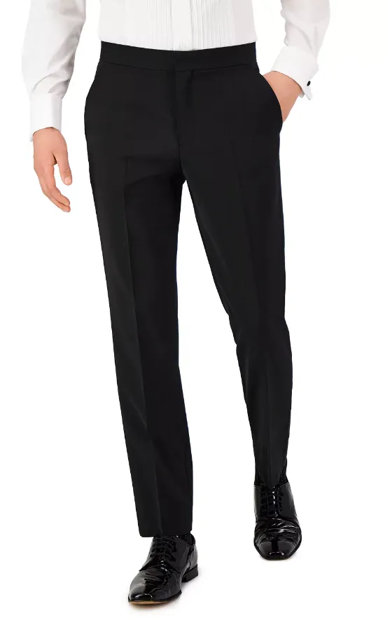 Hugo Boss Mens Modern fit Dress Pants 32 / 32 Black Solid