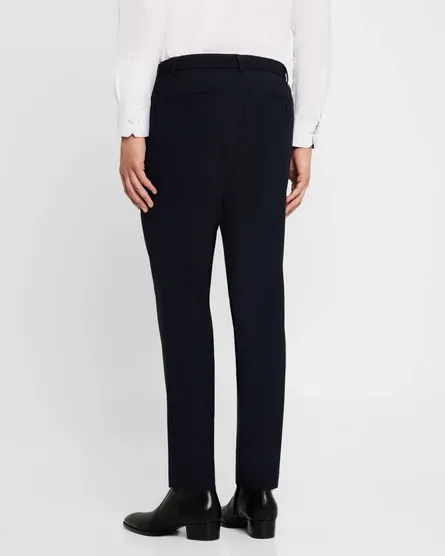 Hugo Boss Mens Regular Fit Genius Dress Pants Pants 38 x 33 Blue Solid Stretch