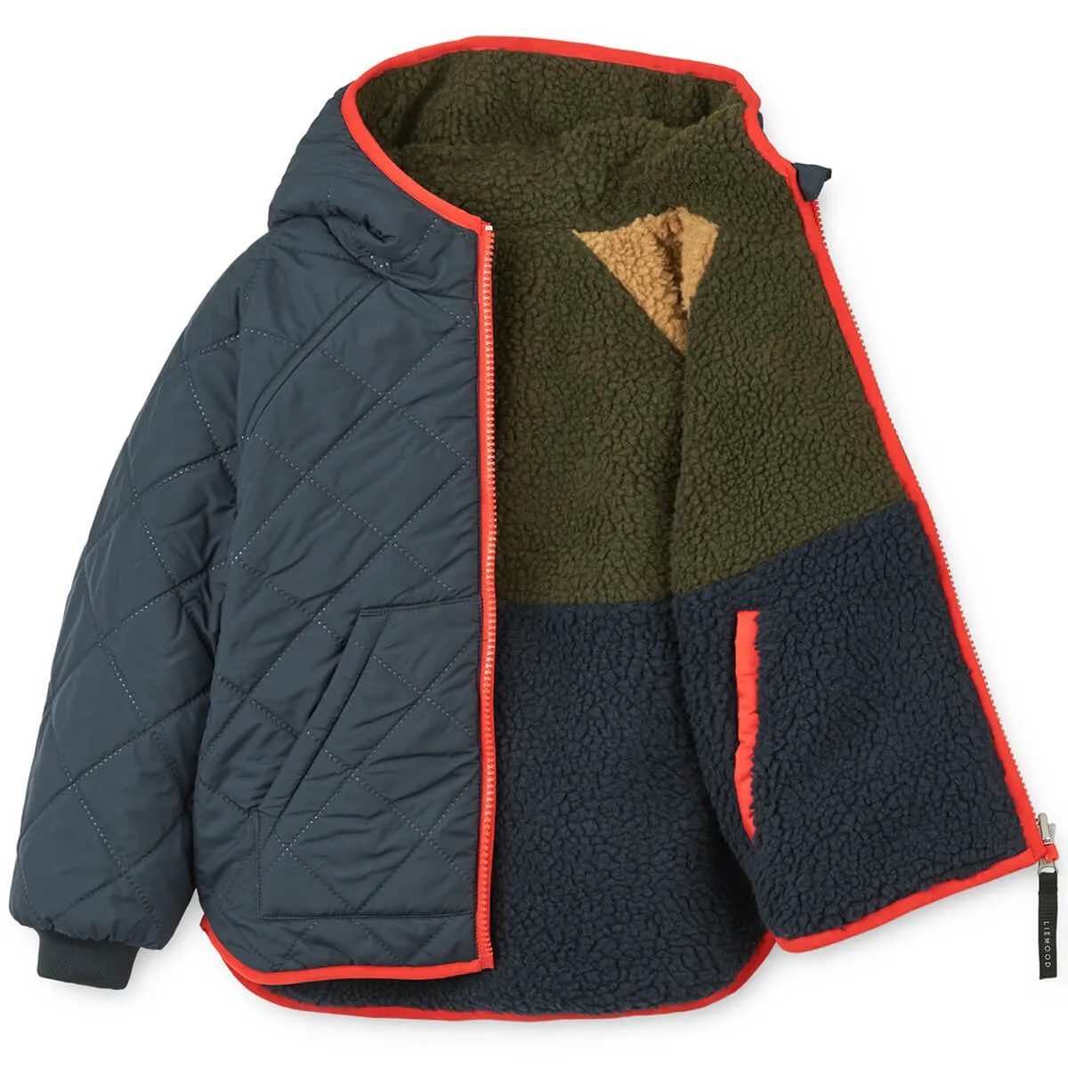 Jackson Reversible Jacket in Army Brown Mix by Liewood