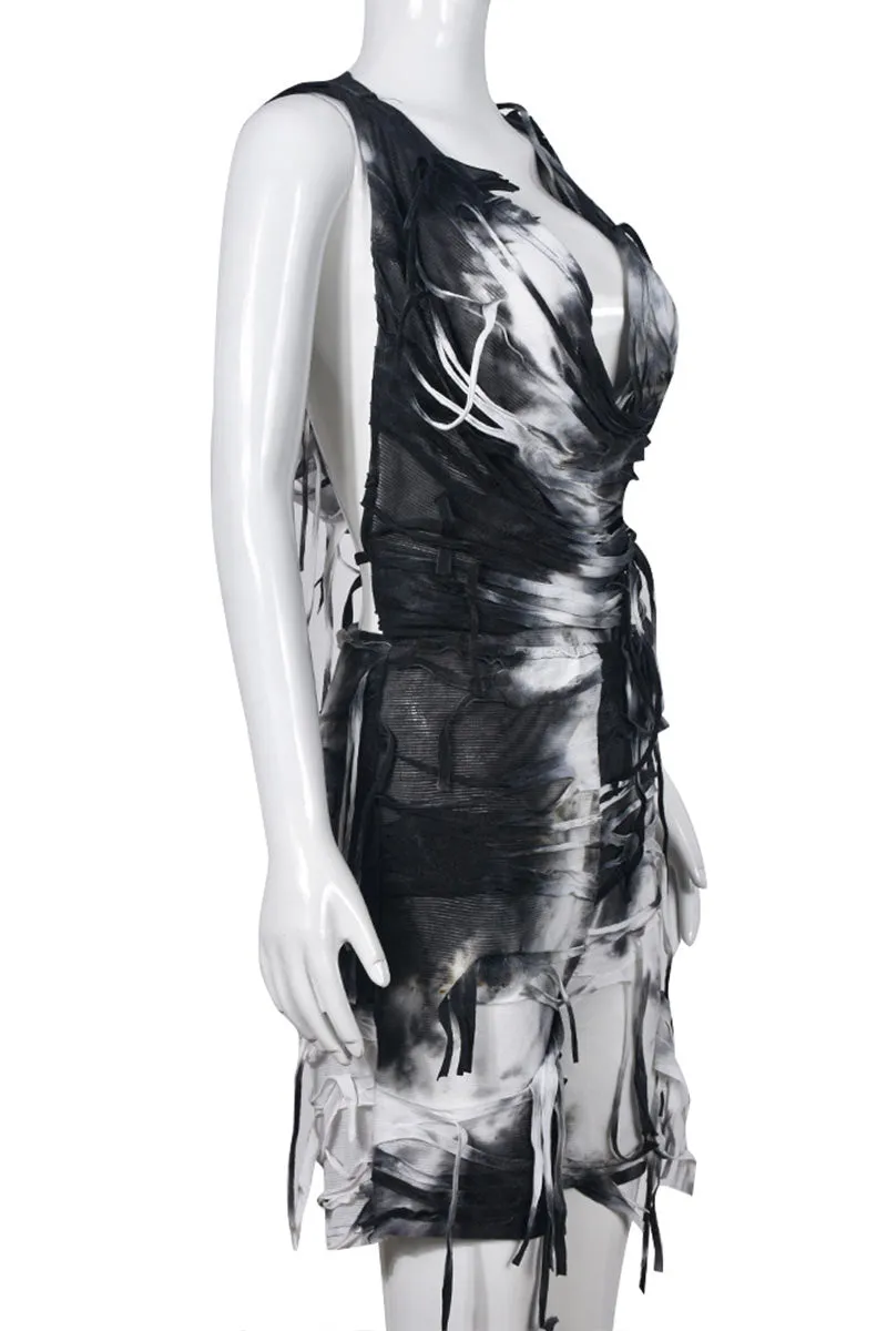 JE762 Cutout Hooded Plunging Romper
