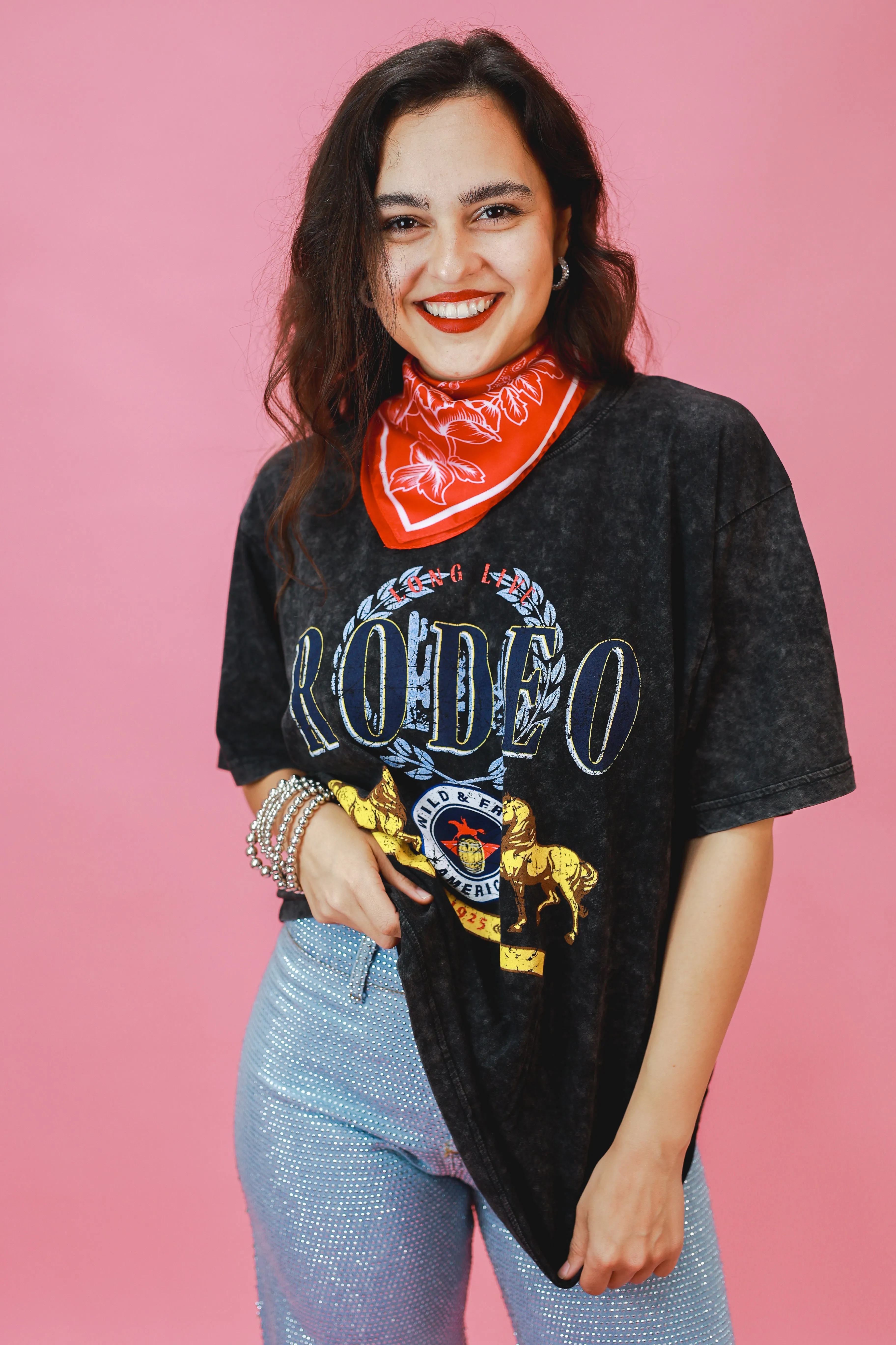 Jetting Around Satin Scarf In Red