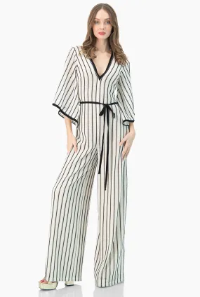 Jumpsuit amplio tejido escote en V