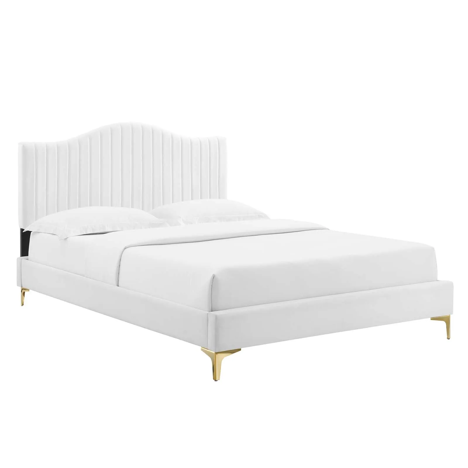 Juniper  Channel Tufted Performance Velvet Platform Bed