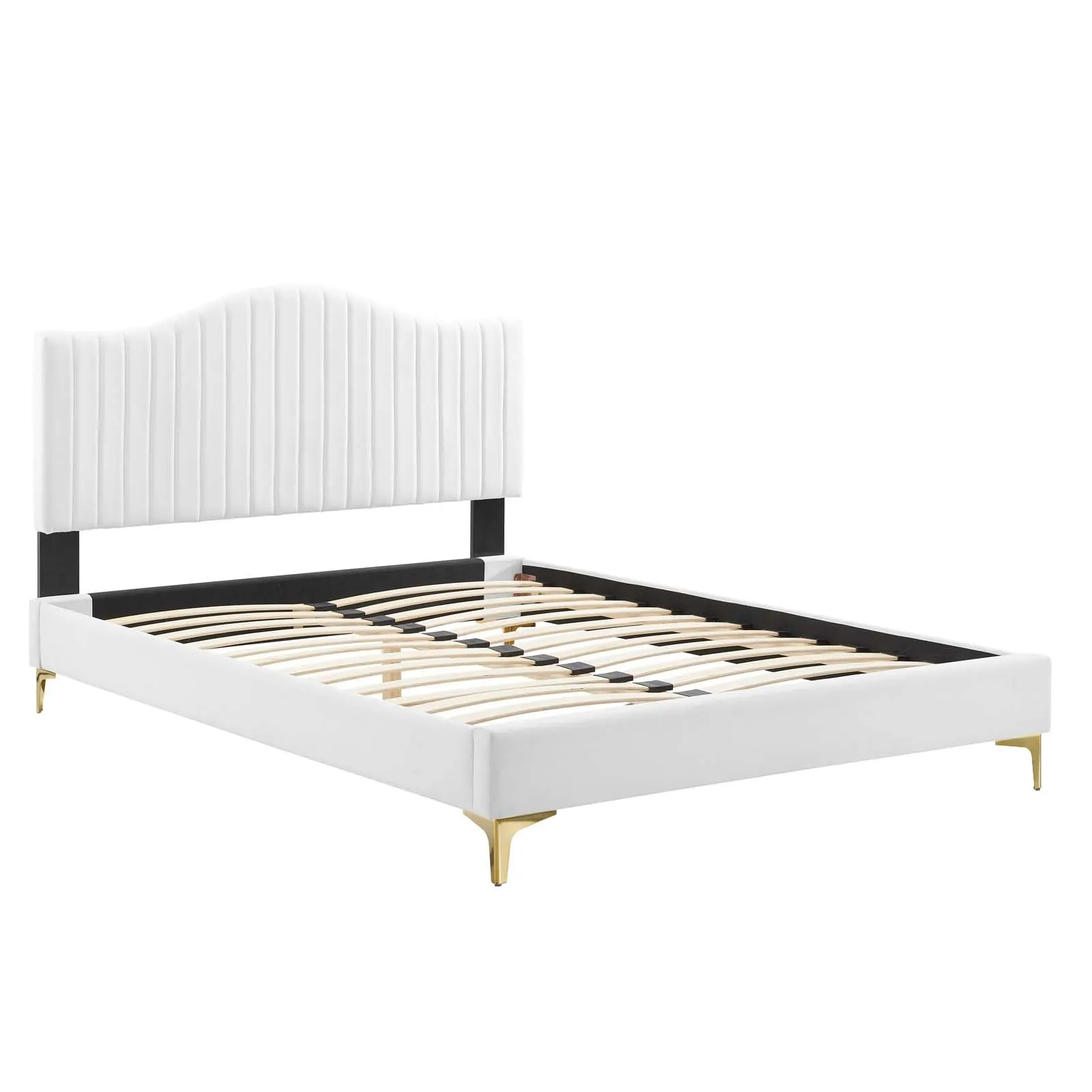 Juniper  Channel Tufted Performance Velvet Platform Bed