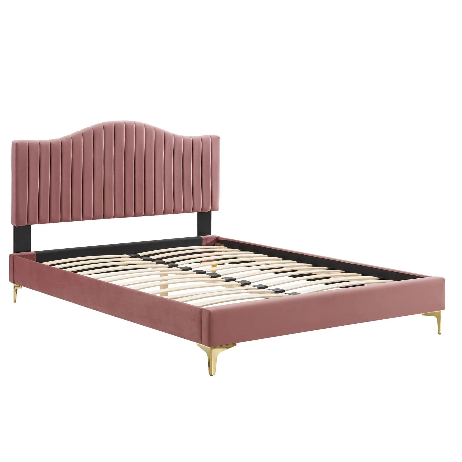 Juniper  Channel Tufted Performance Velvet Platform Bed
