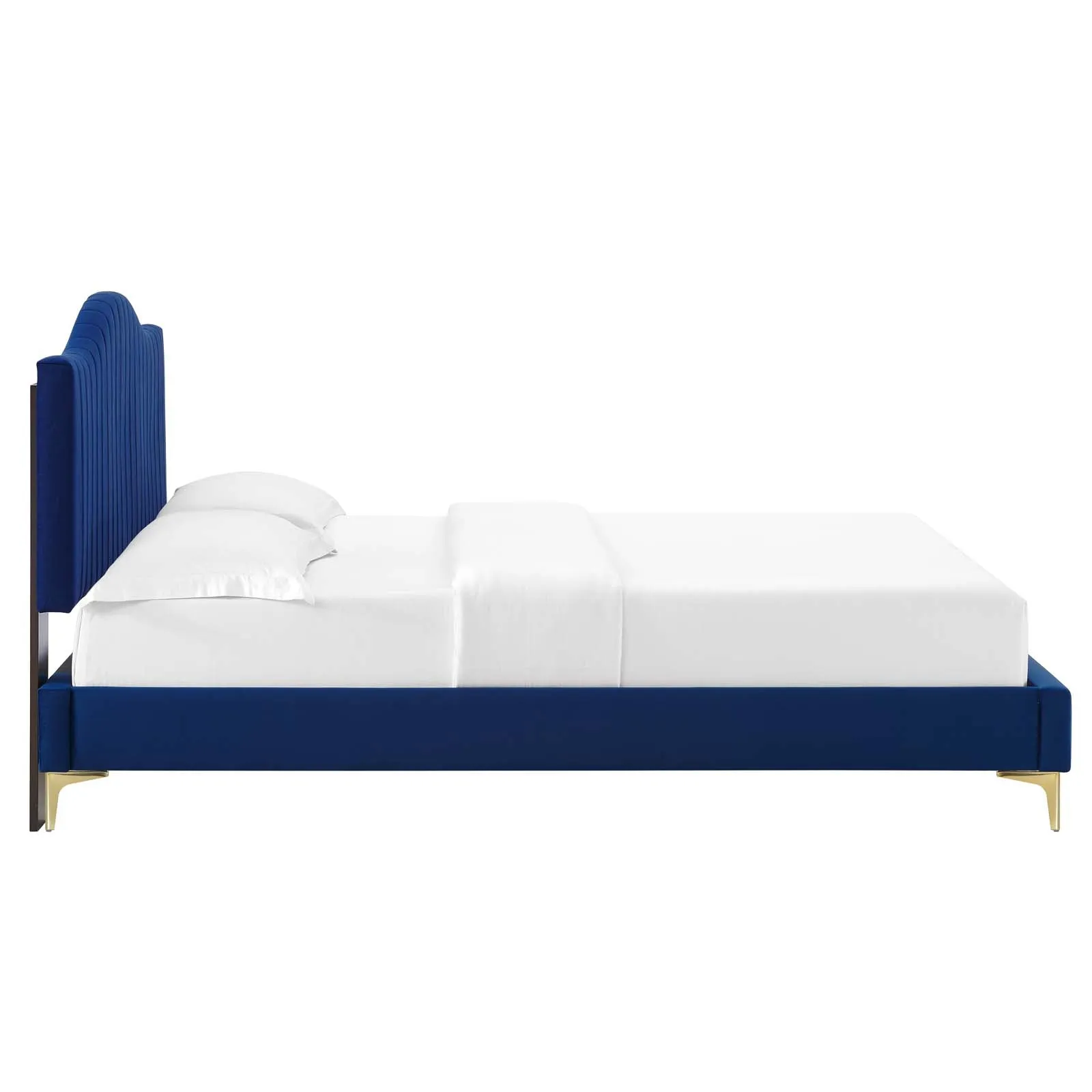 Juniper  Channel Tufted Performance Velvet Platform Bed