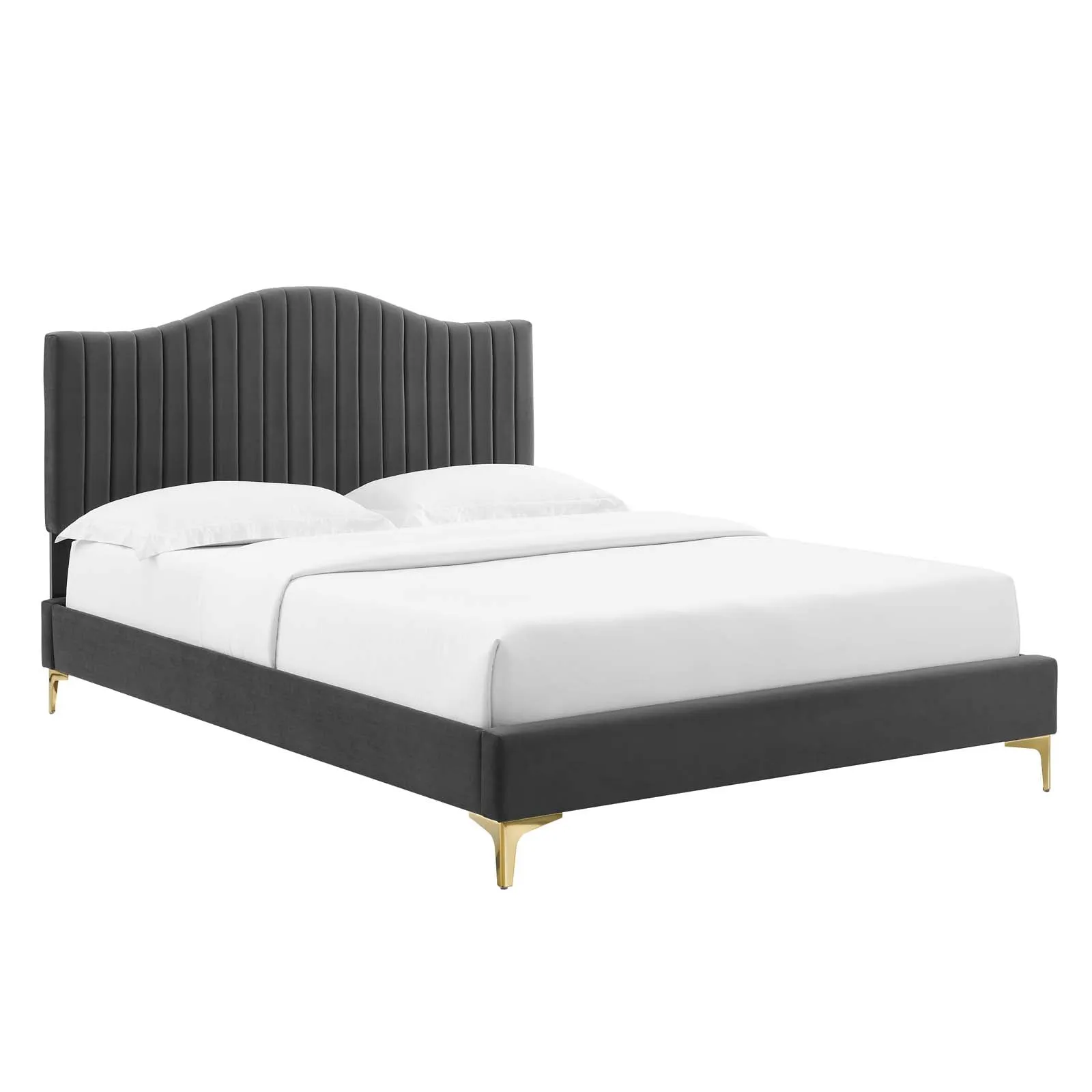 Juniper  Channel Tufted Performance Velvet Platform Bed