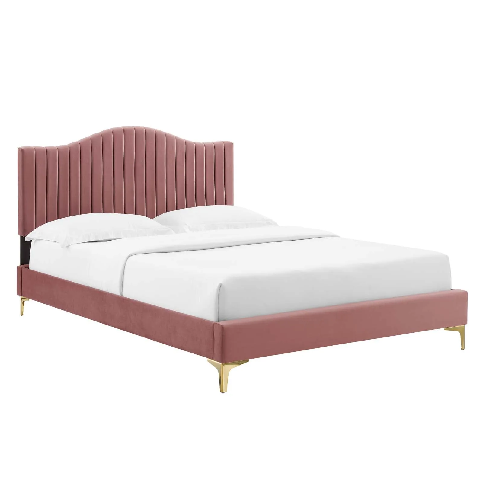 Juniper  Channel Tufted Performance Velvet Platform Bed