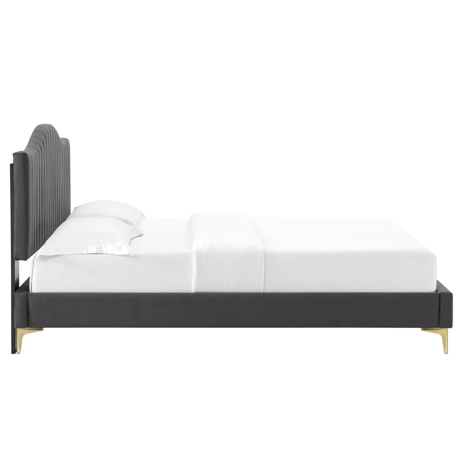 Juniper  Channel Tufted Performance Velvet Platform Bed