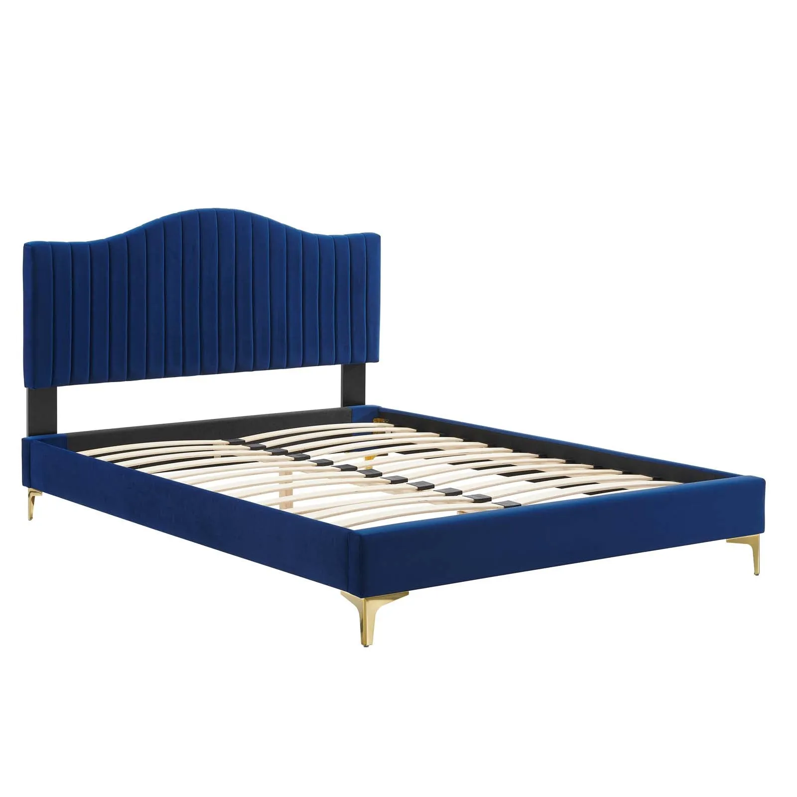 Juniper  Channel Tufted Performance Velvet Platform Bed