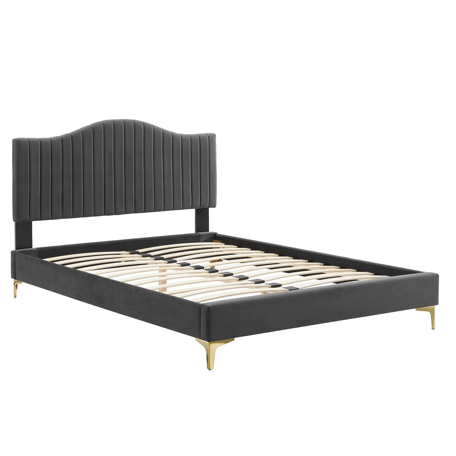 Juniper  Channel Tufted Performance Velvet Platform Bed